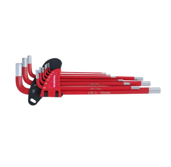 9Pc Long Arm Metric Hex Key Set 1.5Mm To 10 Mm